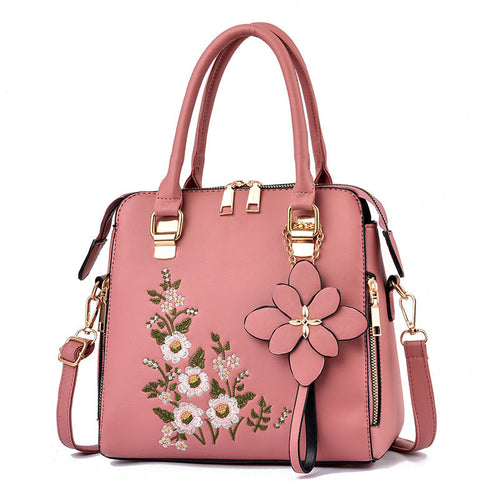 Fashion Flowers Embroidered Handbag - Women Shoulder Messenger Bags